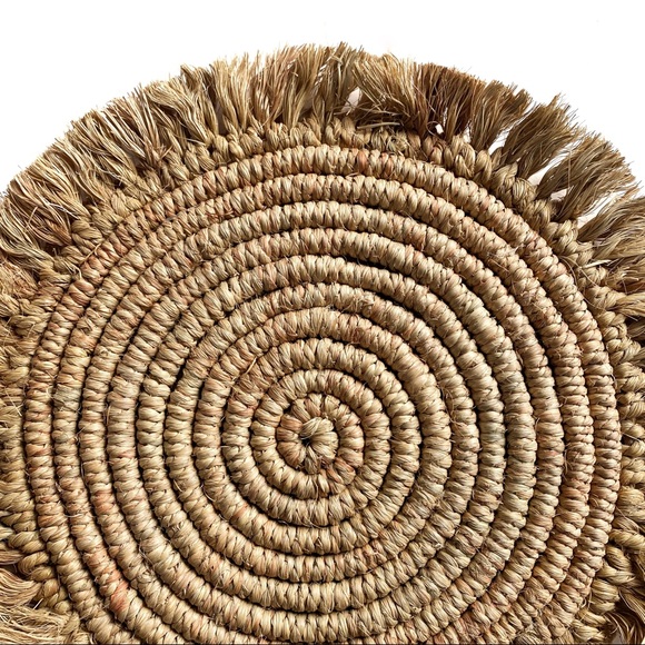 Bohemian Round Jute Placemat / Accent Wall Decor